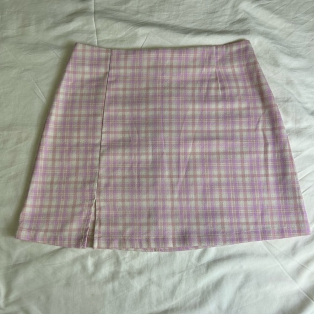 Art Class Pink Plaid Skirt
